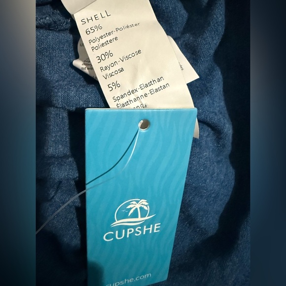 Cupshe Blue Short Sleeve Asymmetrical Jersey Mini Dress - Picture 6 of 7